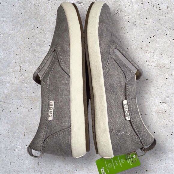 Taos Dandy Canvas Sneakers Womens 7.5 Gray Slip On Comfy Casual Flats 13455 - Picture 4 of 10